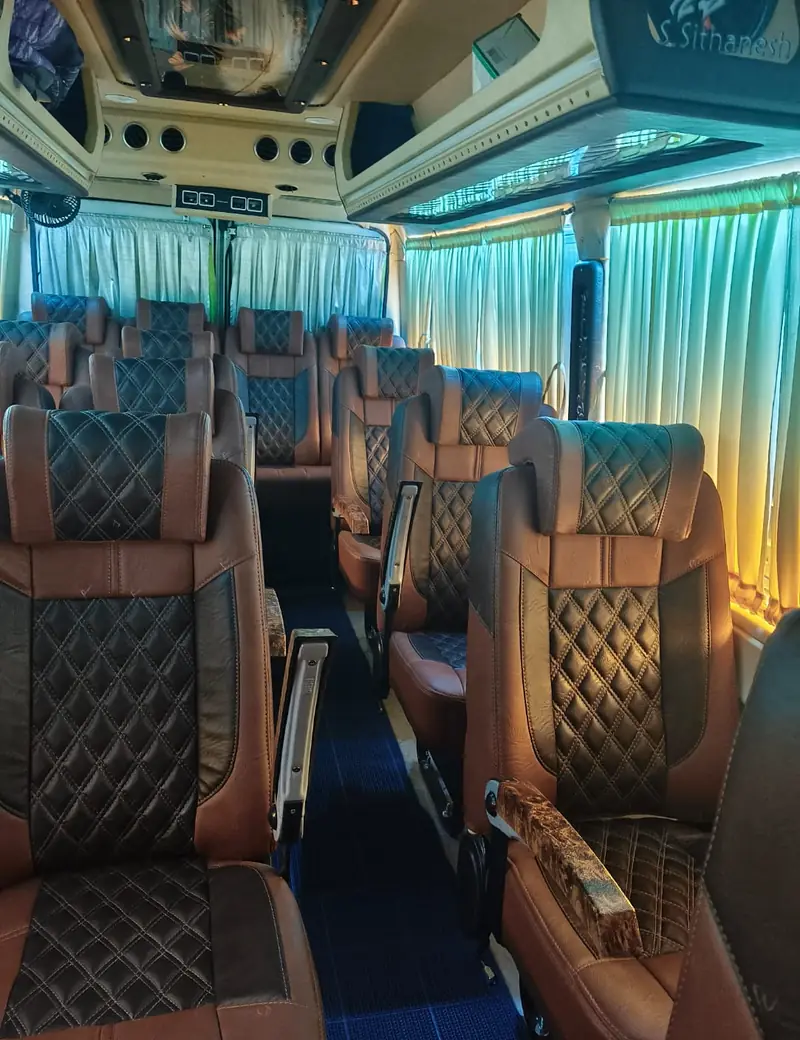 Pushback seats in the VCS group Tempo Traveller